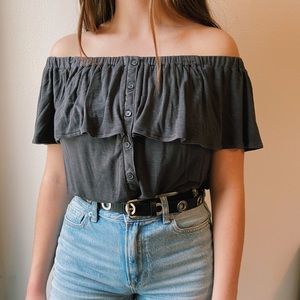 American Eagle soft&sexy slub off the shoulder top
